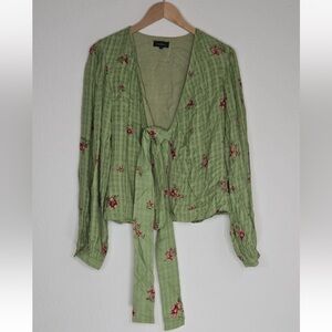 Majorelle Yara Blouse in Green Picnic Size M Womens